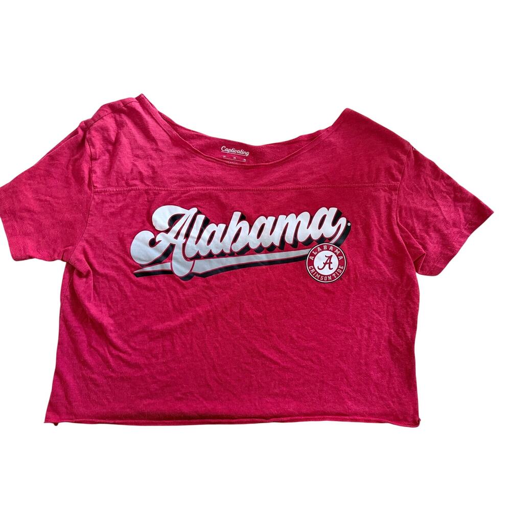 Alabama Crimson Tide Crop T Shirt Womens M Captivating Red Football Game Day Tee